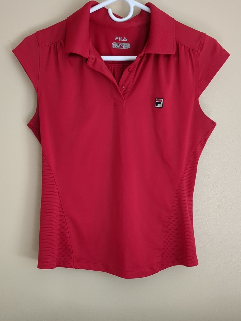Small Red Fila Polo Shirt Top